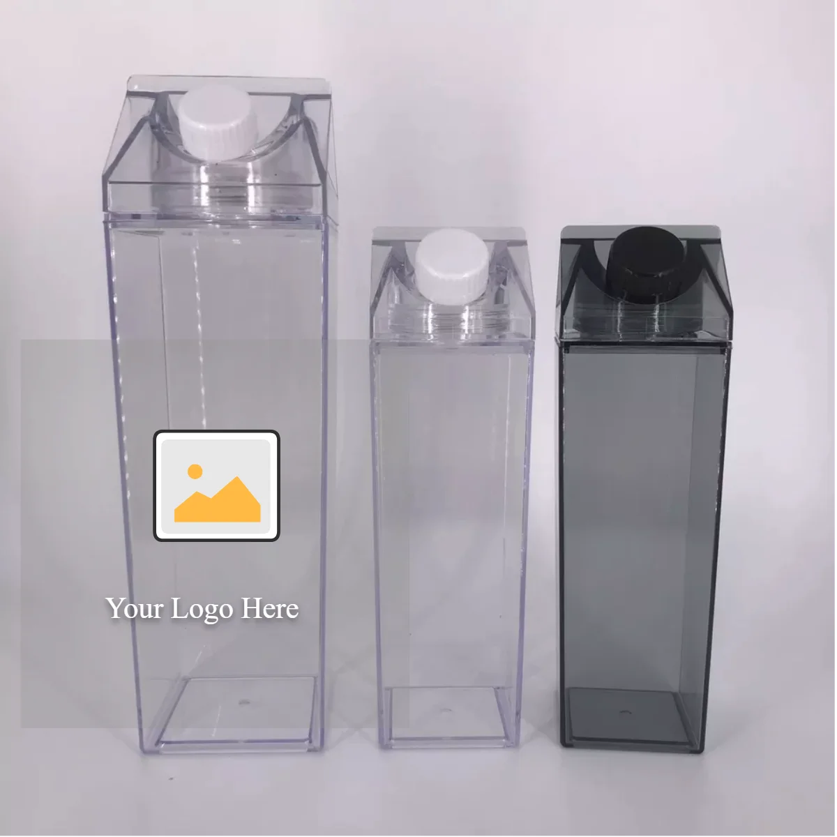 Milk Carton Water Bottle BPA Frees Plastic Clear Juice Box Portable 500ml/1000ml 