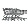 Wholesale customized 4 wheel steel convenience supermarket folding push cart shop shopping trolley