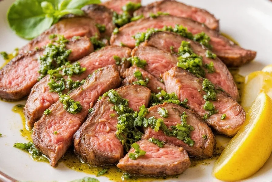 Ice tray filled with frozen chimichurri cubes