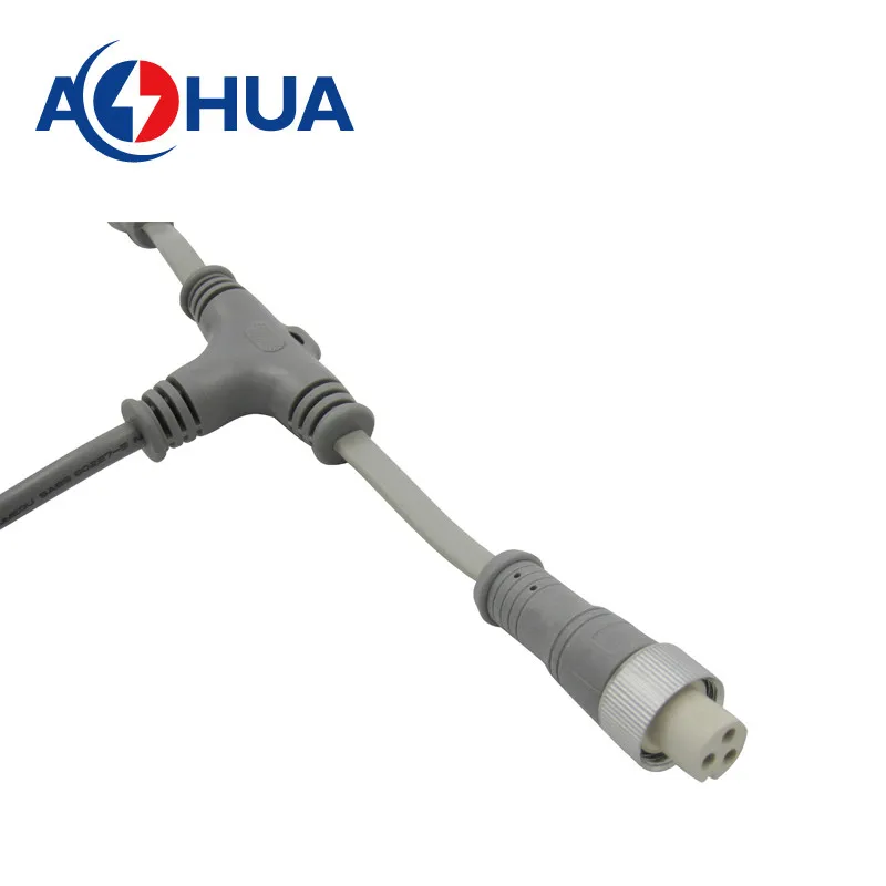 Aohua 3 Way T Type Cable Solution Waterproof Wire Molded Electrical