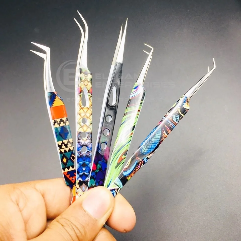 
custom paper coated eyelash extension tweezers/private label eyelash extension tweezers 