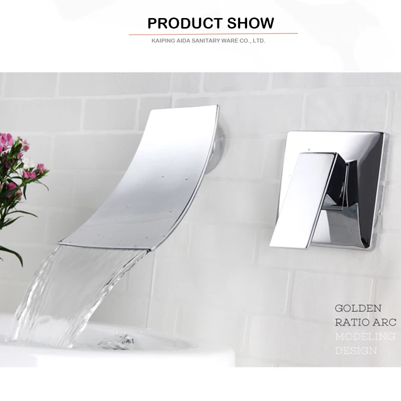 

Hot Sales Wall Mounted Bathroom Waterfall Basin Faucet