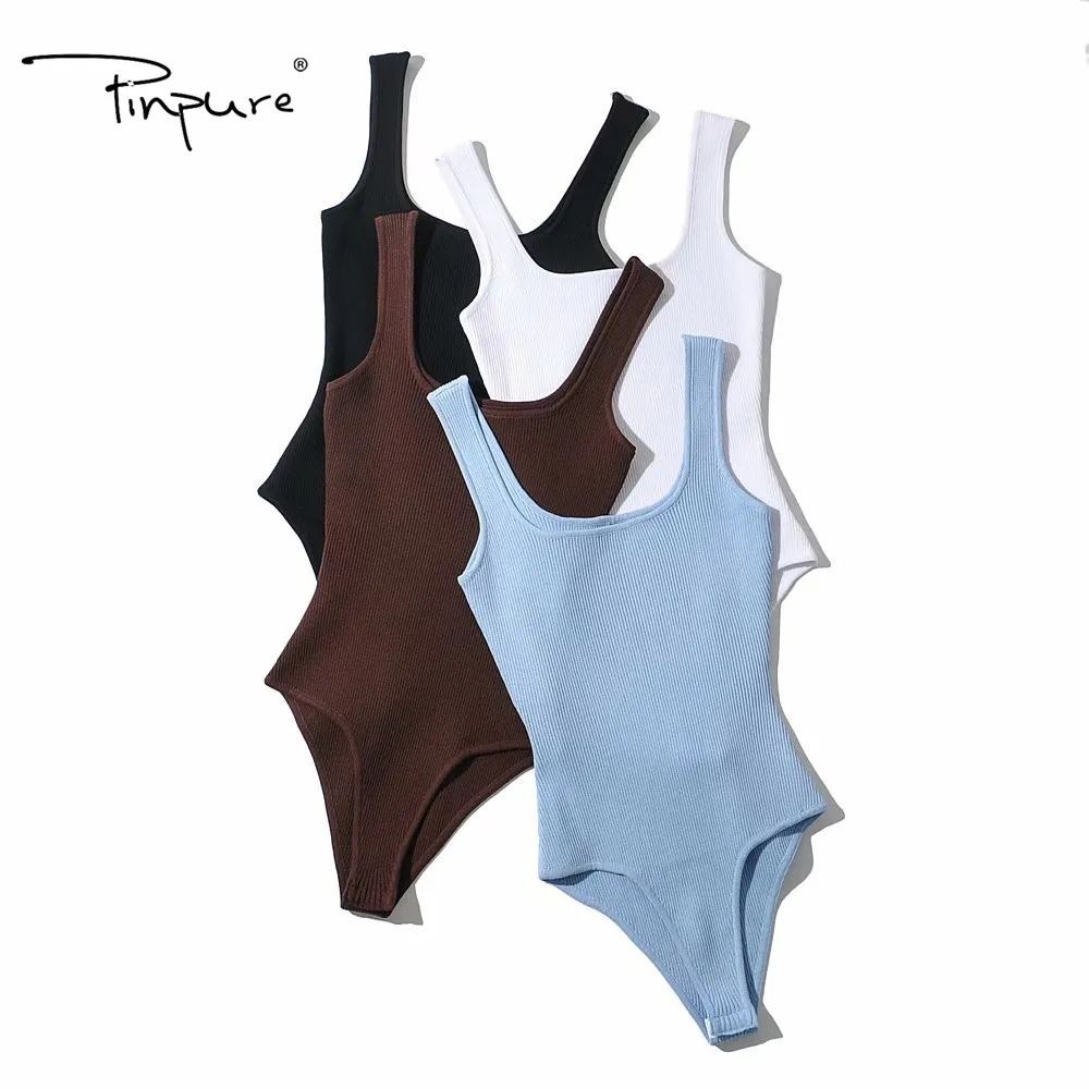 

R21417S Spring new women's fashion solid color flat knitted sleeveless sling one-piece jumpsuits, As picture