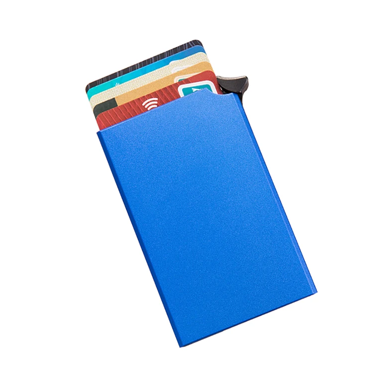 

factory direct aluminium RFID Blocking auto Pop Up Slim metal card holder Case for sale, Swatches for option