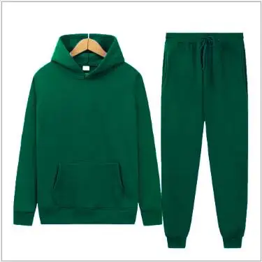 

Autumn 2021 women clothing High Quality Custom Logo Two Piece Suits Solid Color Plain Tracksuit Hoodie Men Sets, Picture shown