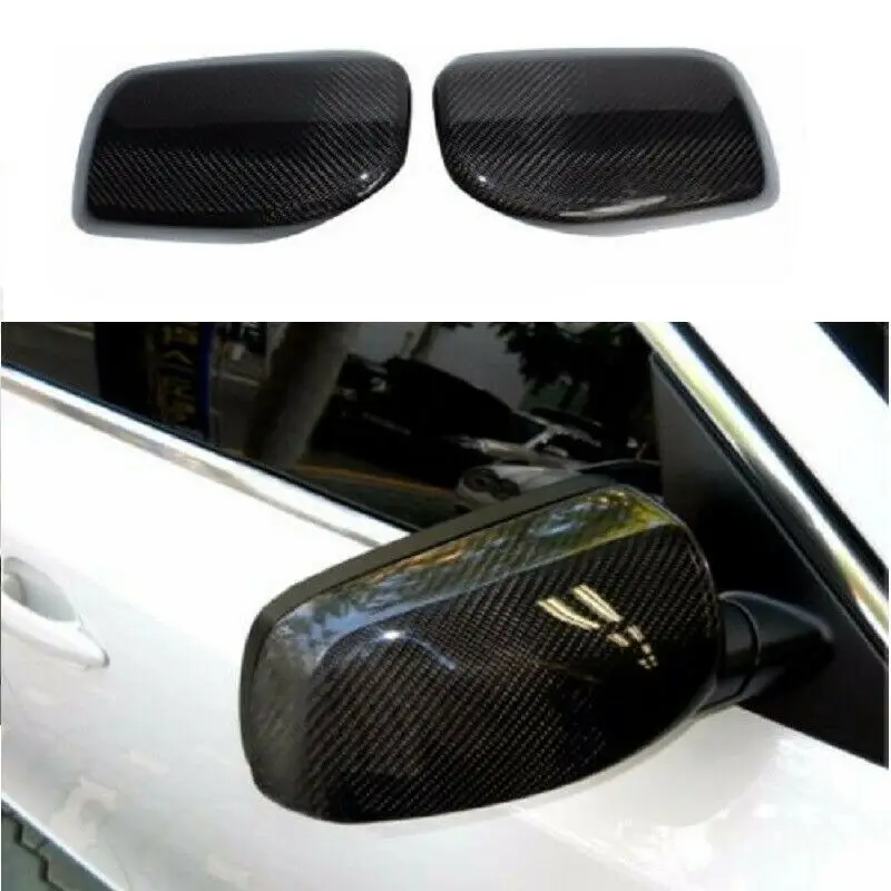 

Add On Style Rear view Mirror Shell Carbon Fiber Car Side Mirror Cover For BMW 5 Series E60 2004-2007 Pre-Lci, Glossy carbon black