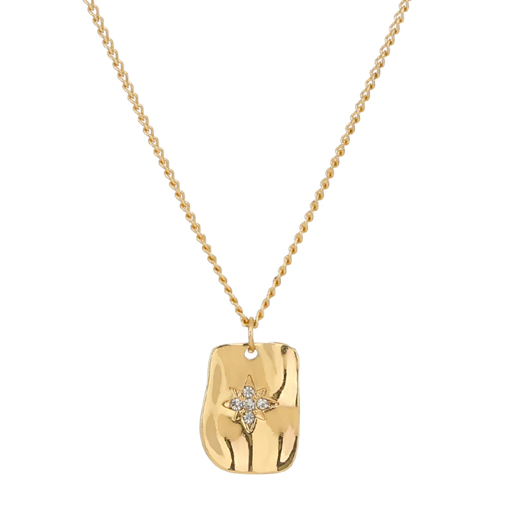 

Square Design Gold Plated Sky Star Pendant Fashion Jewelry Woman Necklace