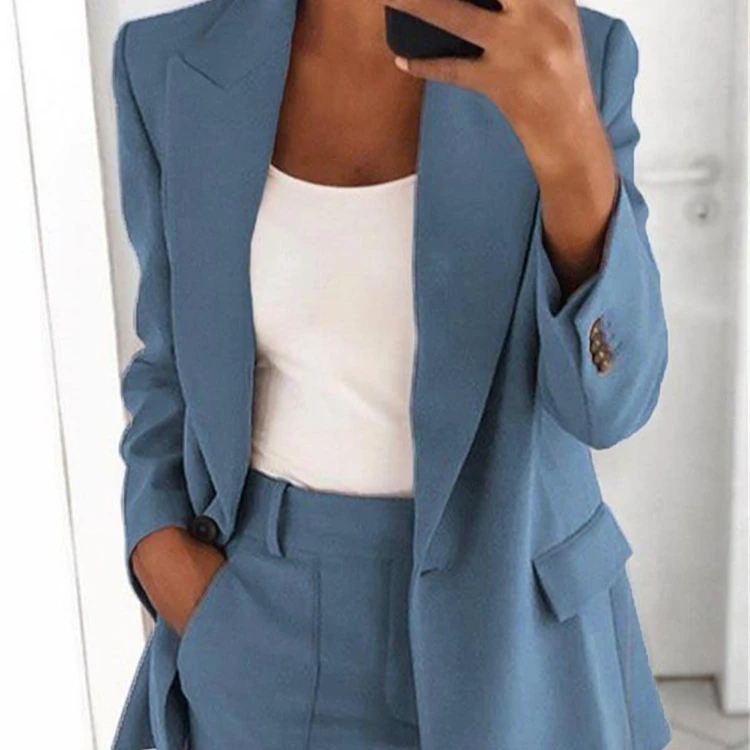 

Fashion Formal Office Ladies Suit Jackets Long Sleeve Pockets Cardigan 5XL Plus Size Winter Women Coats, Picture