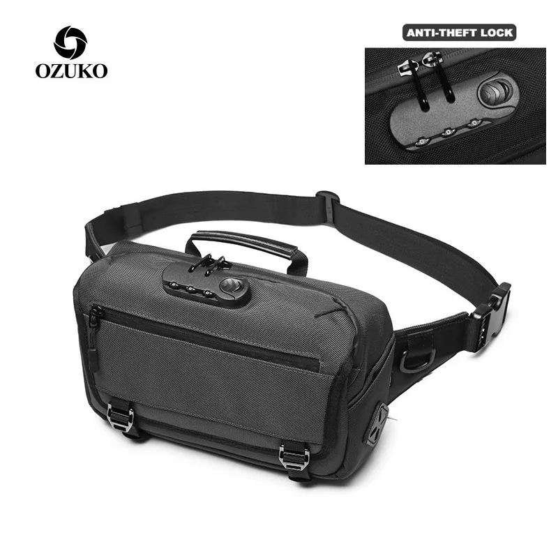 

Ozuko 9257 Sublimation Ny Fanny Pack Custom Print Fashion Tactical Sport Waist Bag Women Nurse Fanny Pack For Girls, Black,grey,blue,camo