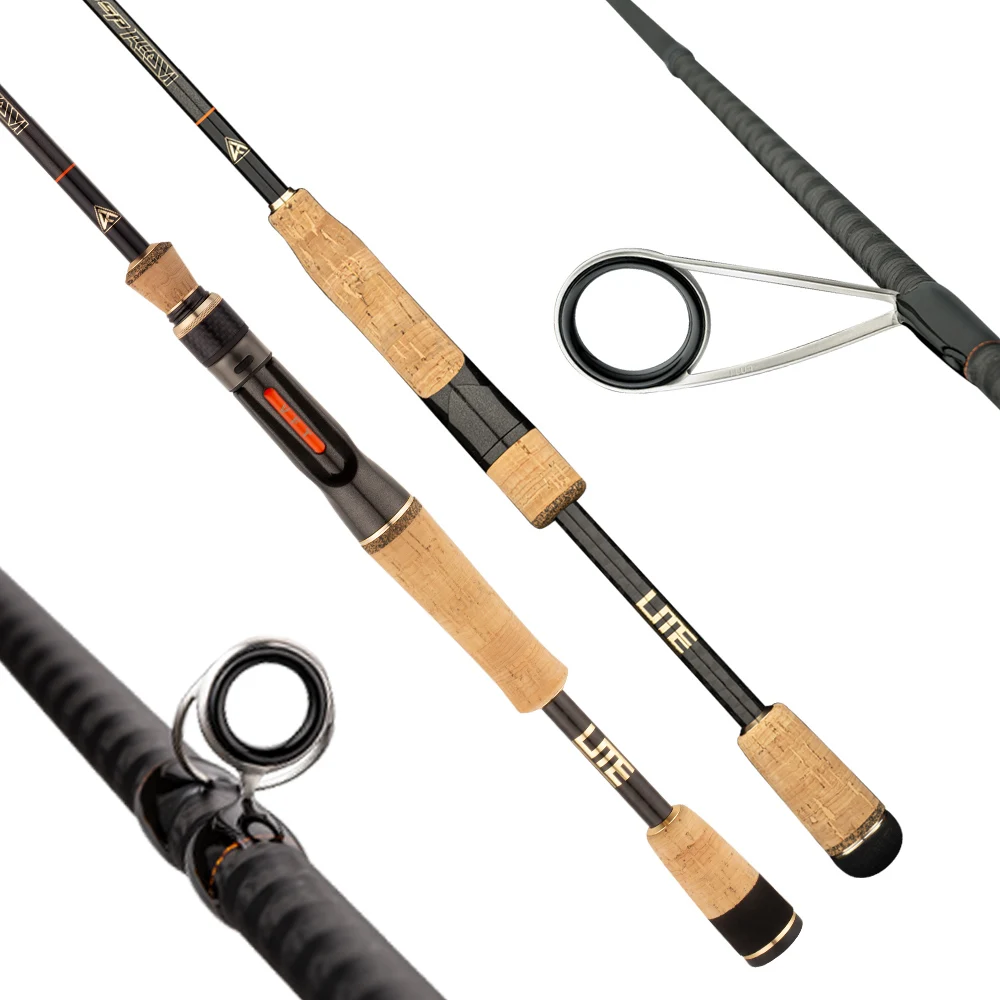 

Freshwater Bass Trout Walleye Fishing rods 6'8''/2.03m FUJI Jig Worm Shaky Head Drop Shot 2 section Spinning fishing rods