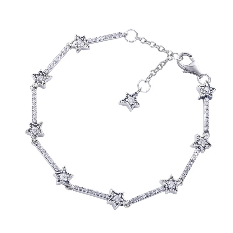 

Trendy beauty girls celestial stars 925 sterling silver bracelets, Silver color