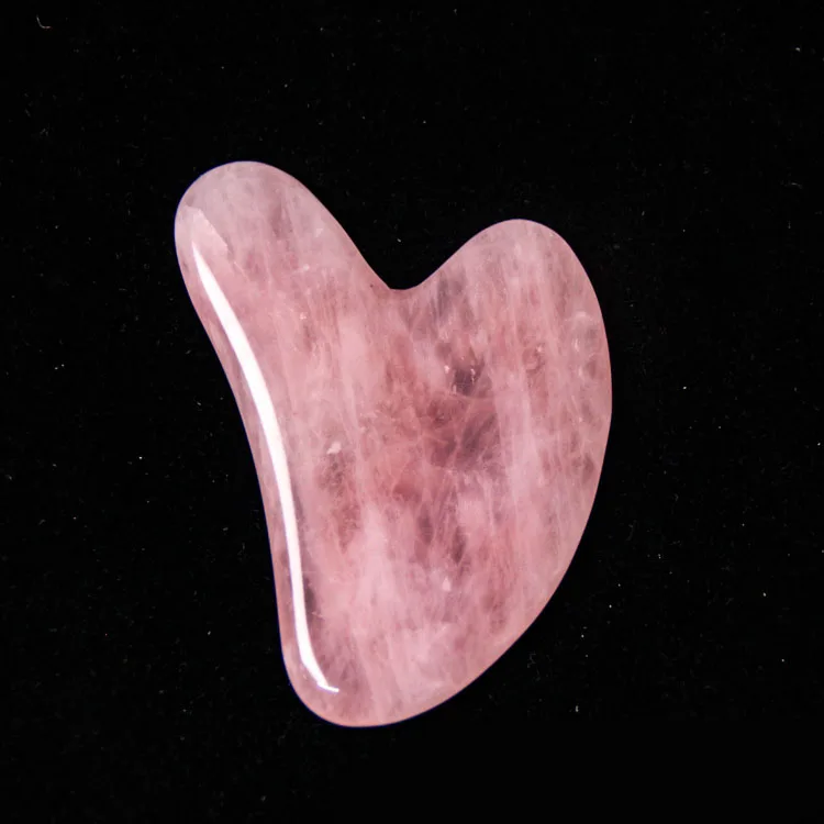 

New heart shape Rose Quartz Crystal Guasha Board for Facial Skin Care Stone Guasha Tool