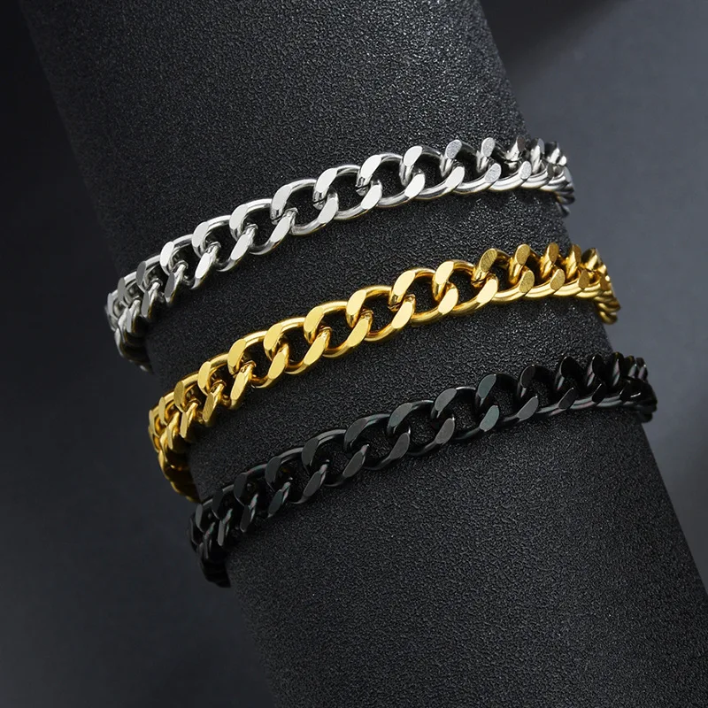 

Hip Hop Cuban Alloy Rhinestone Cuban Bracelet Necklace HIPHOP Cuban Chain, Black /gold color
