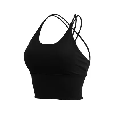 

Women Soft Compression Full Supportive Yoga Sports Bra with Removable Cups