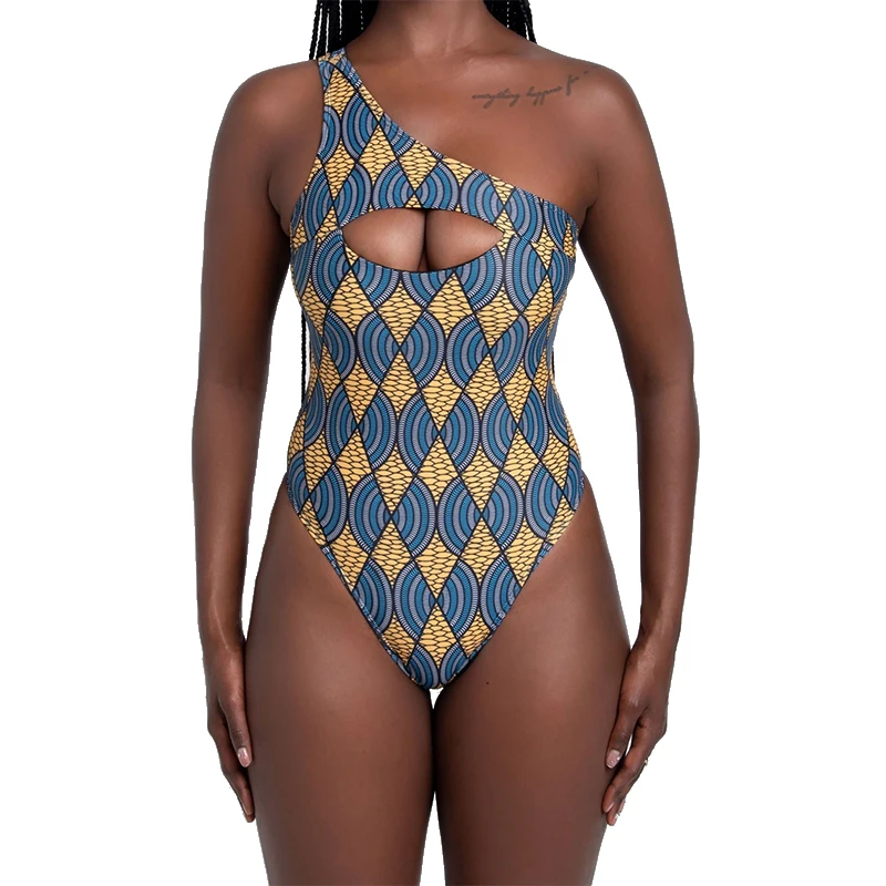 

XIYU 2021 African Swimwear Charming Printed Fashion Women Sexy Bodysuit Swimsuit One Piece Thong Bikini, Customized color