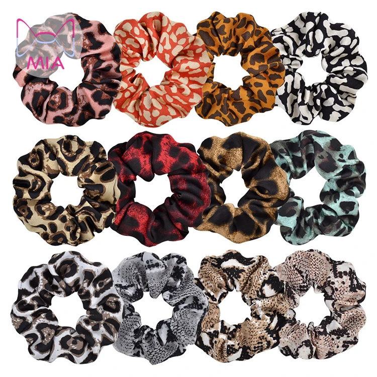 

Mia free shipping custom leopard print hair scrunchies for hair scrunchies for girls, Picture shows