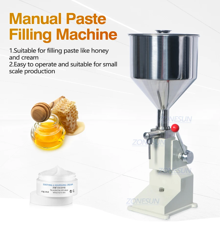 Zonesun A03 Manual Paste Honey Liquid Filling Machine Cream Bottle Vial Filler Sauce Jam Nail