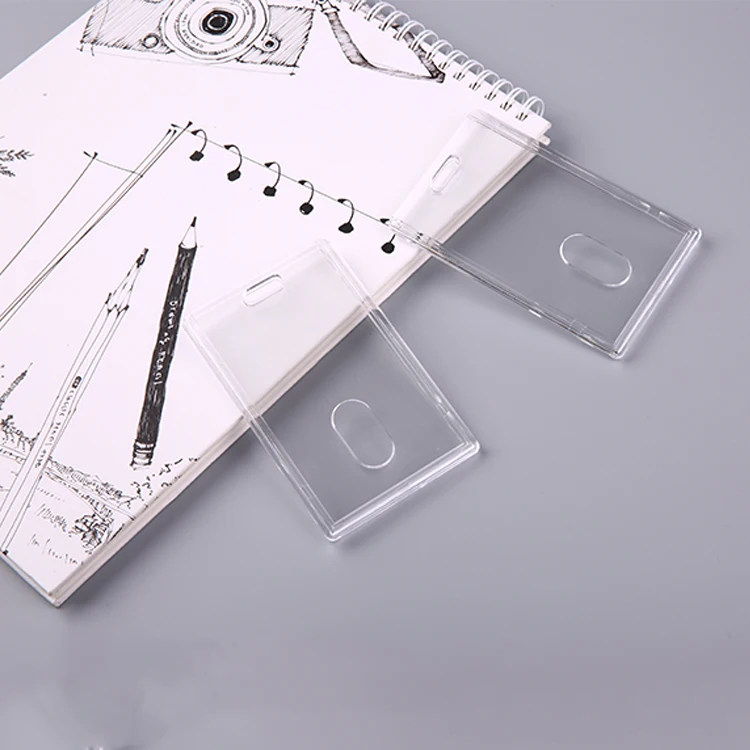 
QORI Transparent acrylic business id card holder block table retractable id card holder 