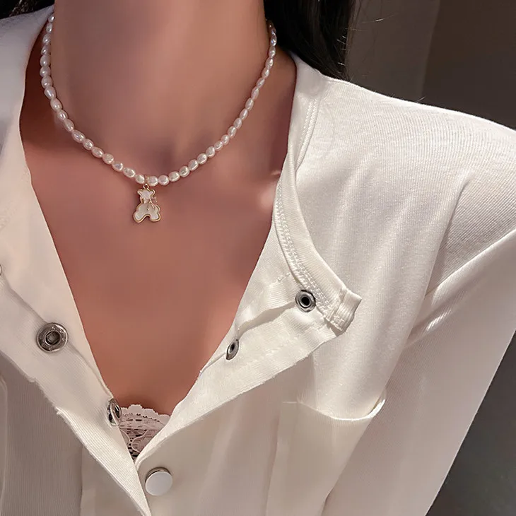 

Fashion Gummy Bear Pendant Fresh Water Pearl Jewellery Natural Freshwater Pearl Necklace