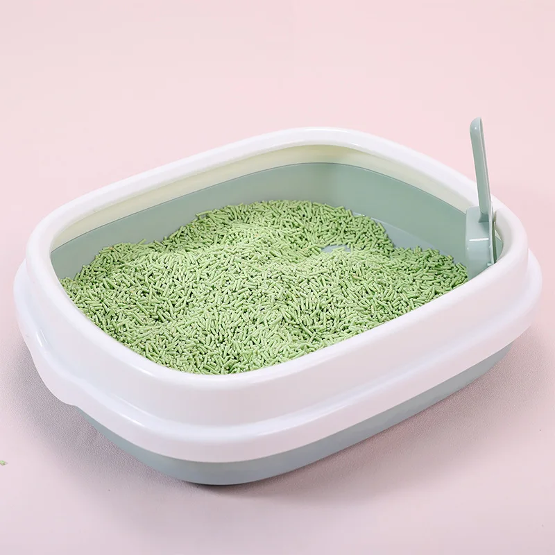 

Hot Selling plastic Anti-Splash Cat Sand box Large Space Cat Litter Box, Blue,black,pink,green,grey