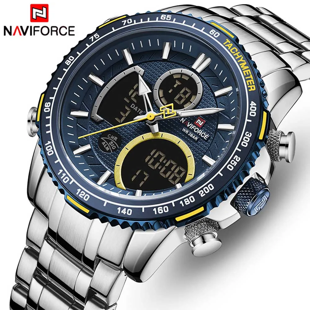 

NAVIFORCE NF9182 classic custom brand mens timepiece best Stainless steel Strap Luminous chronometer storage sports watch