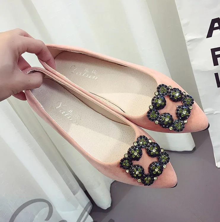 

Wholesale Flat Casual Slip On point toe Rhinestone Stylish Women Shoes, Picture