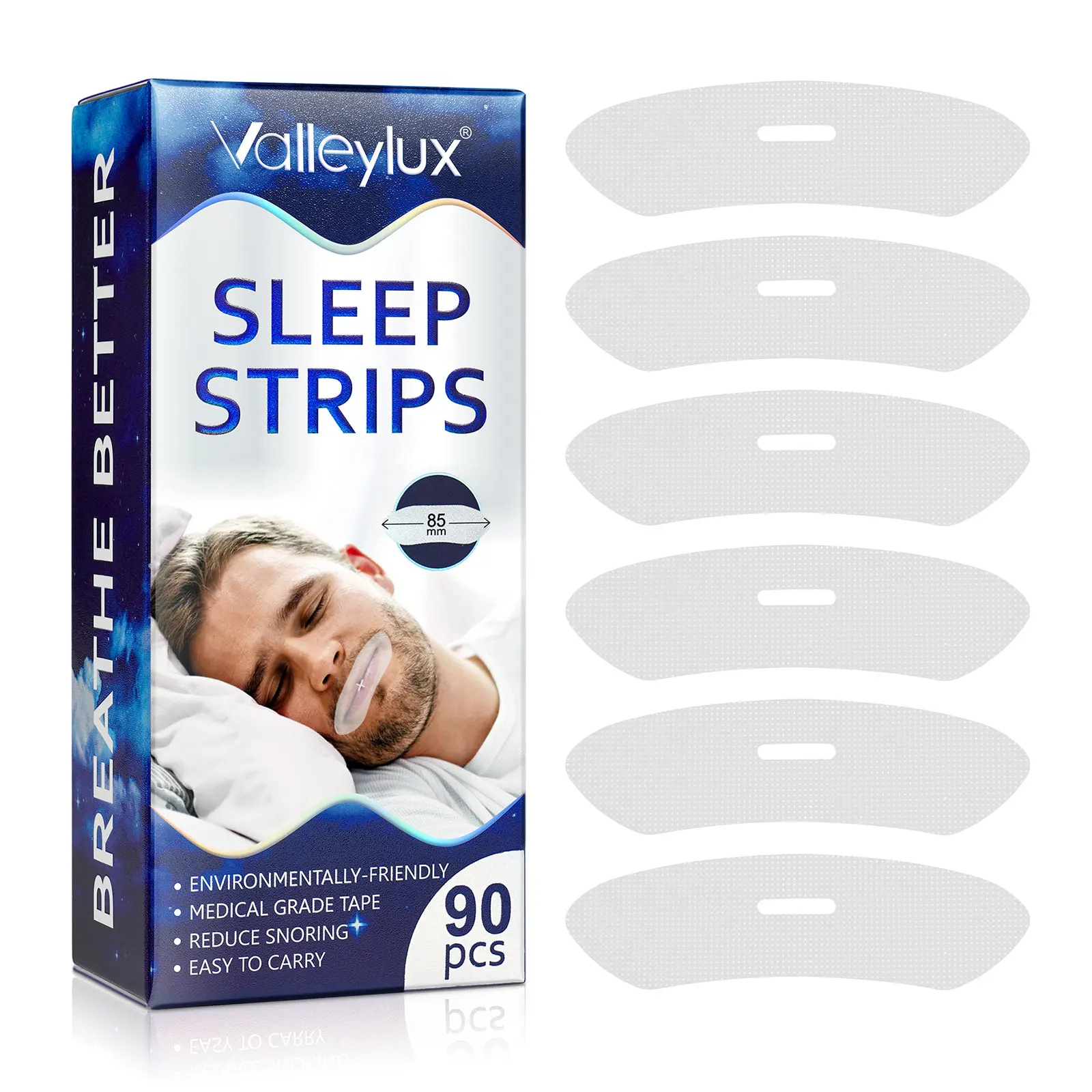 

Valleylux private label nasal breathing reliefanti snore mouth tape sleep stripsmouth tape for sleeping and reduced snoring