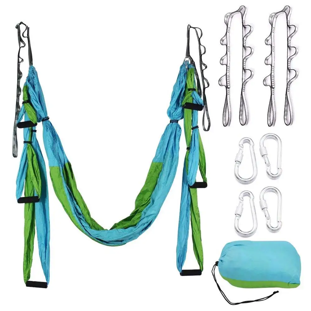

Aerial Hammock Set Antigravity Swing Ultra Strong for Air Yoga Inversion Hanging Exercises with 2 Extensions Straps