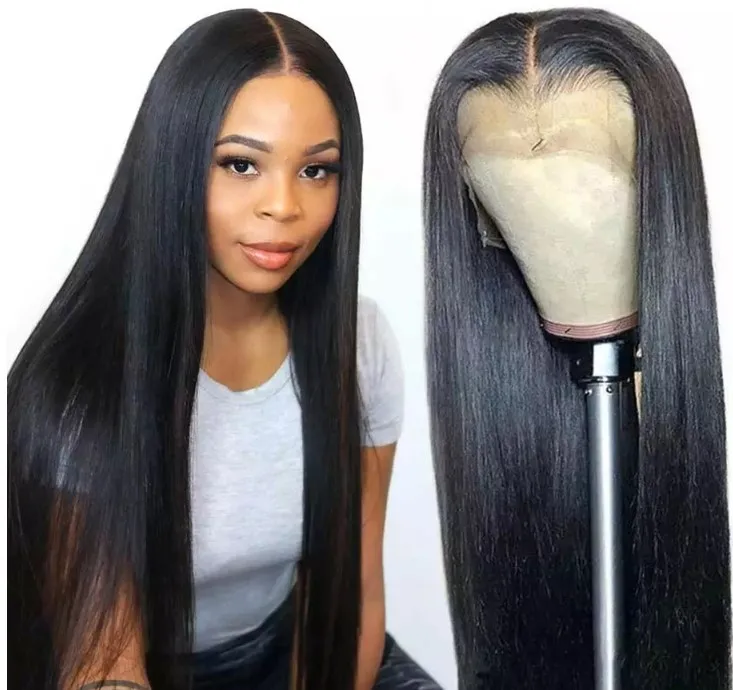 

30 32 34 36 38 40 inch Human Hair Wigs For Black Women Straight Virgin Brazilian Hair Long Lace Front Wigs