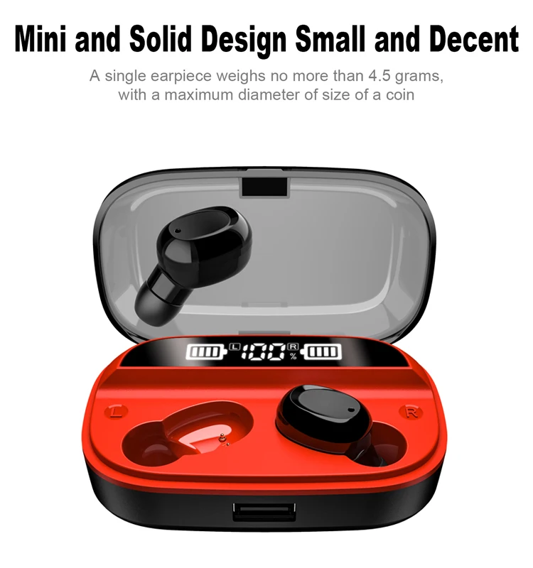 C9 Bluetooth Earphones Stereo Music Wireless 5.0 Headsets Led Display