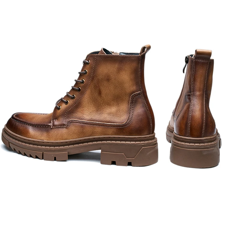 

Direct supply of high-quality custom-made breathable and wear-resistant Roman boots EVA men's leather boots, Brown