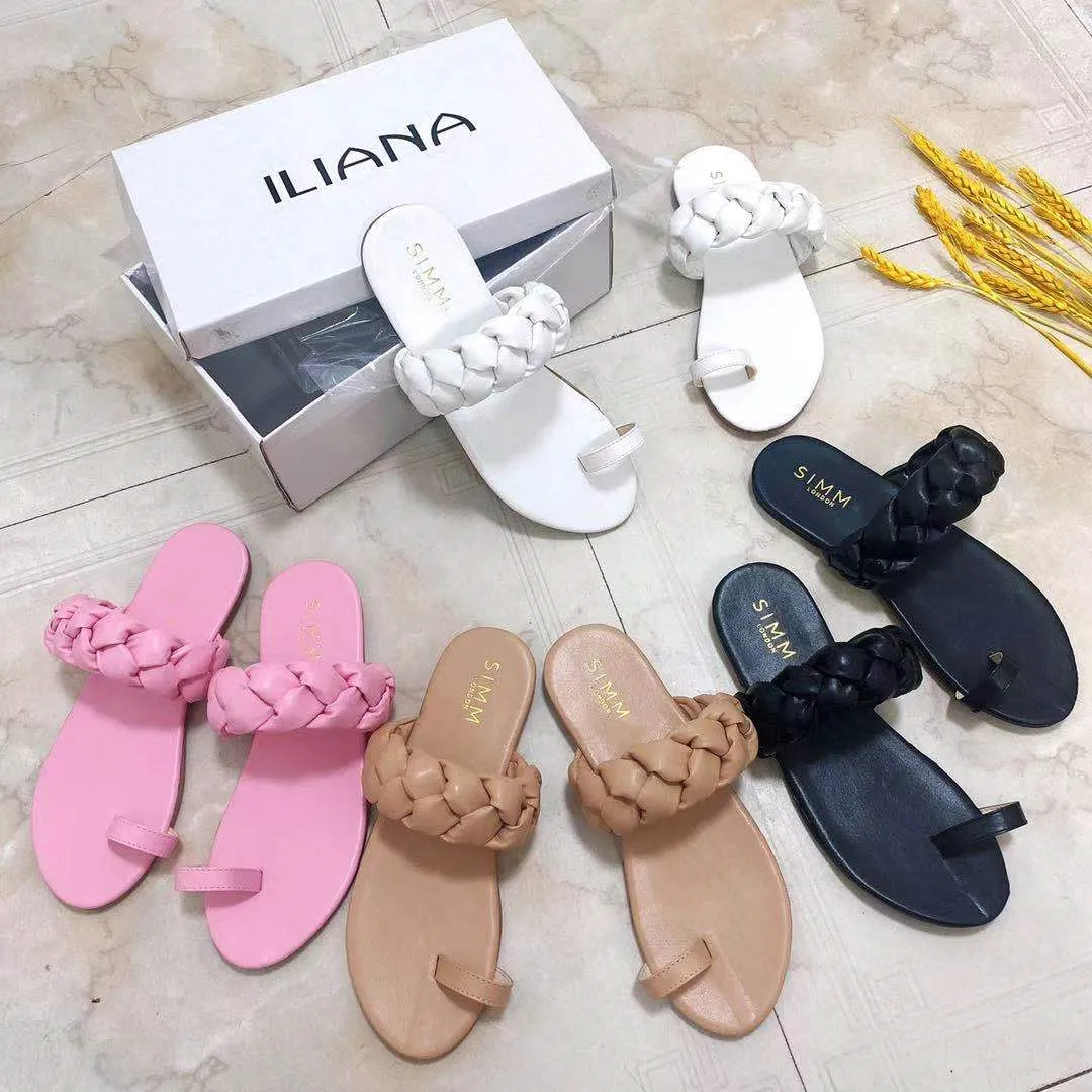 

Hot selling candy colored comfy slides New style woven slip-flops slippers Hot selling fashion ladies slippers Women sandals, Picture