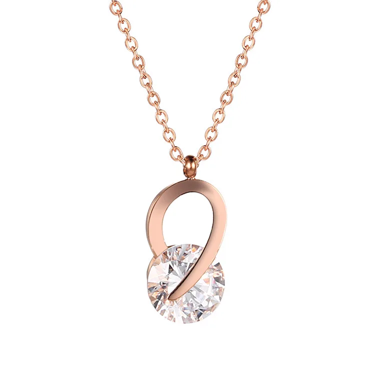 

Custom Zircon Lady Choker 18k Rose Gold Women Chain Crystal Stainless Steel Jewelry Necklaces
