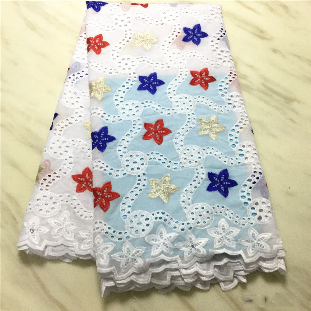 

Beautifical light swiss fabric embroidery mix color voile cheap cotton lace ML2R223, Customized