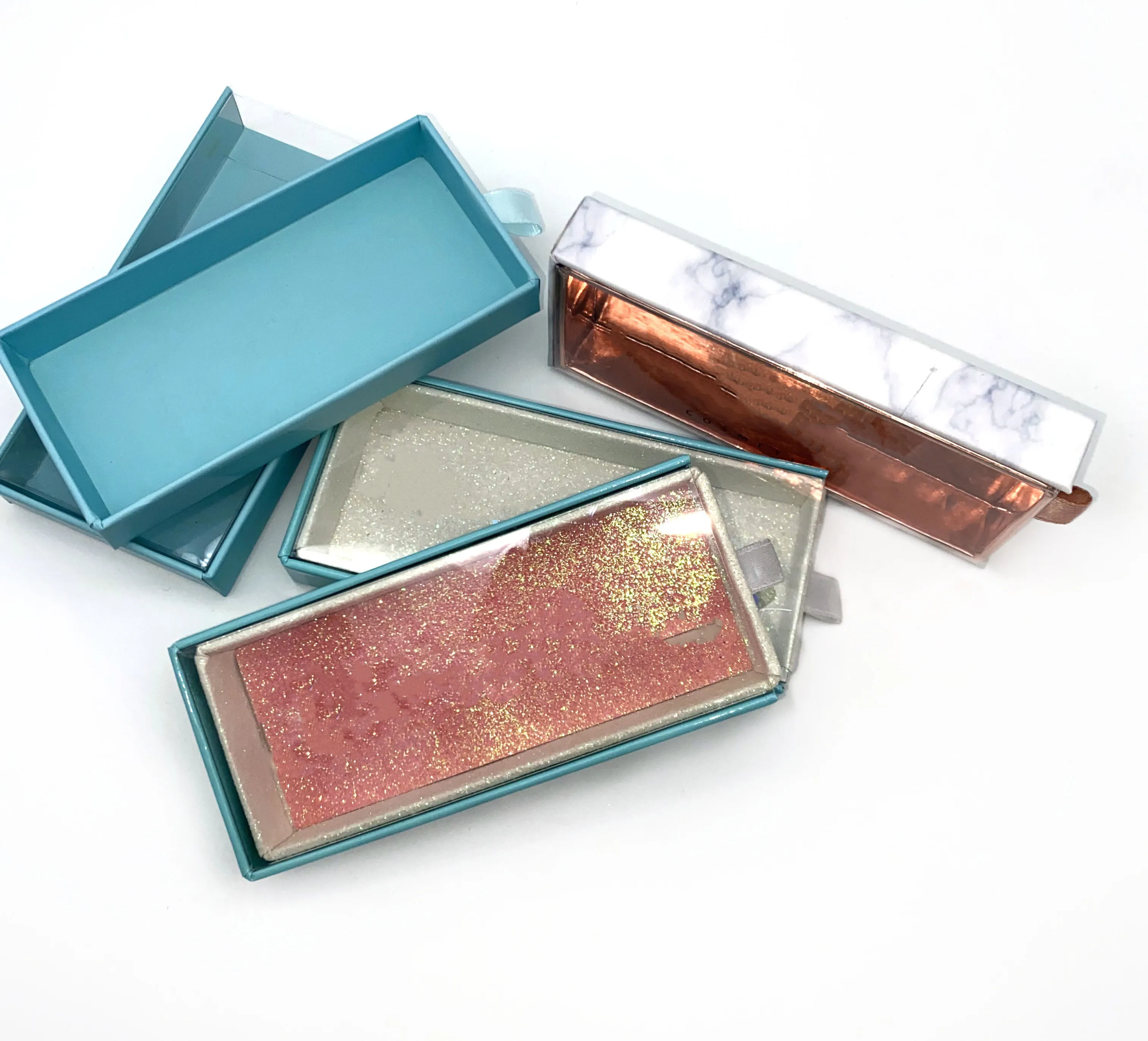 

Wholesale Sliding Luxury Marble White Custom Lash Box