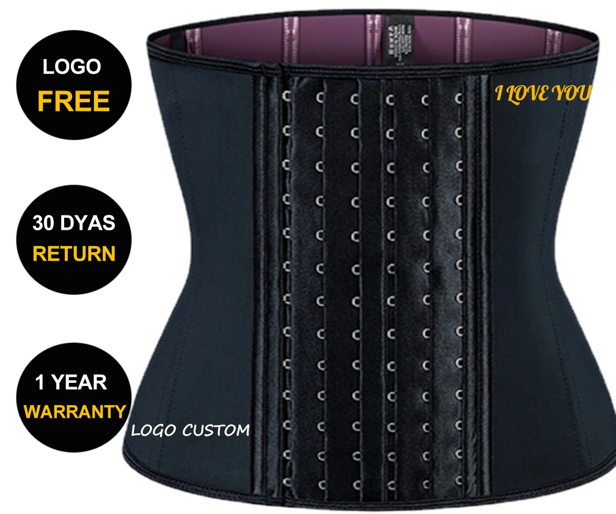 

Lumbar Waist Trainer Support Slim Trimmers Belt for Man Women Snatch Sweat Bands Tummy Wrap Plus Size 100% Latex Waist Trainer, Black+purple/blue/silver sweat lining/customized