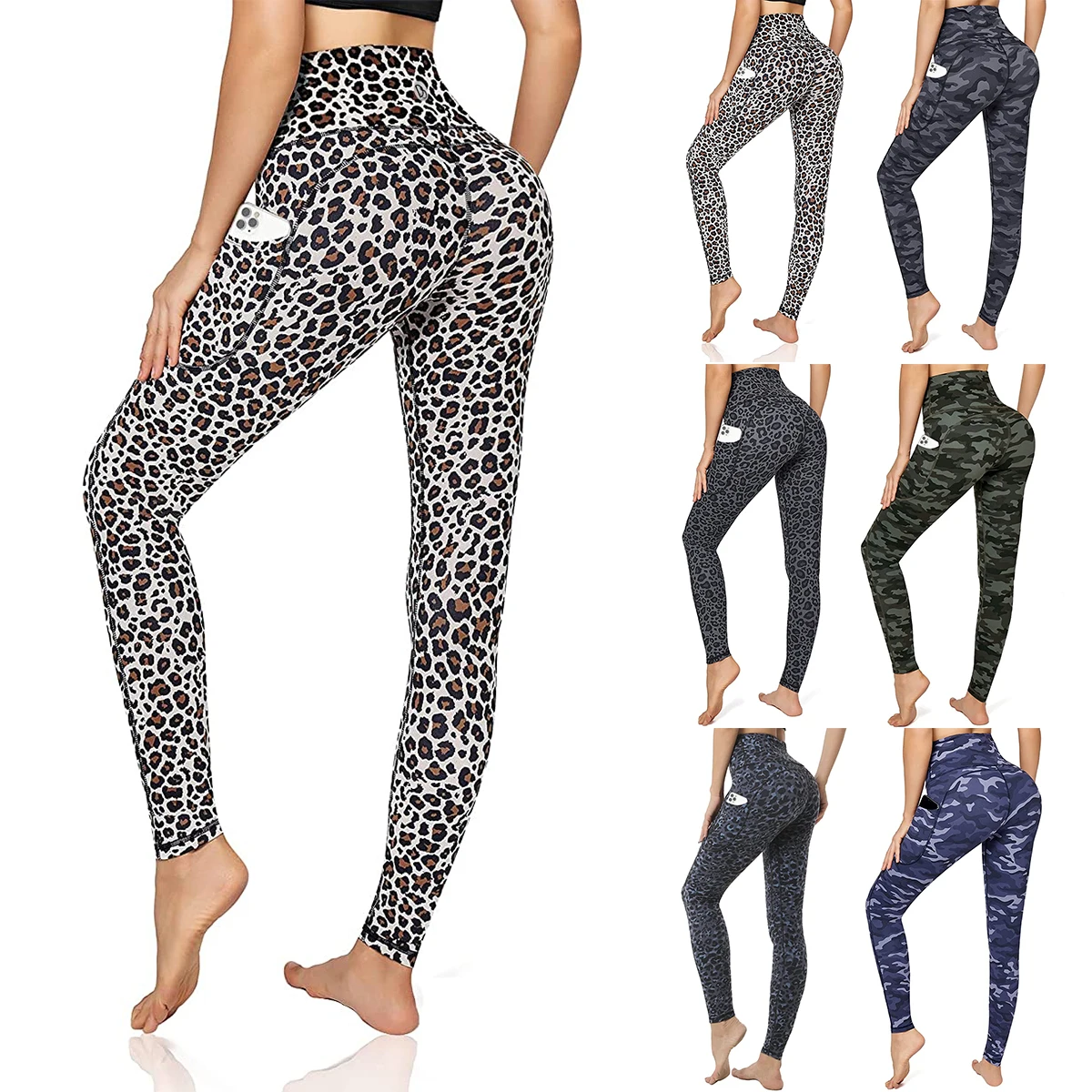 

Gym Workout Black Leggings Cheetah Print Leggings For Women High Waisted Leopard Yoga Leggings