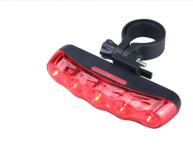 

TY New product waterproof bicycle flashlight 5 LED tail light holders safety warning bicycle accessories factory direct sales, Picture