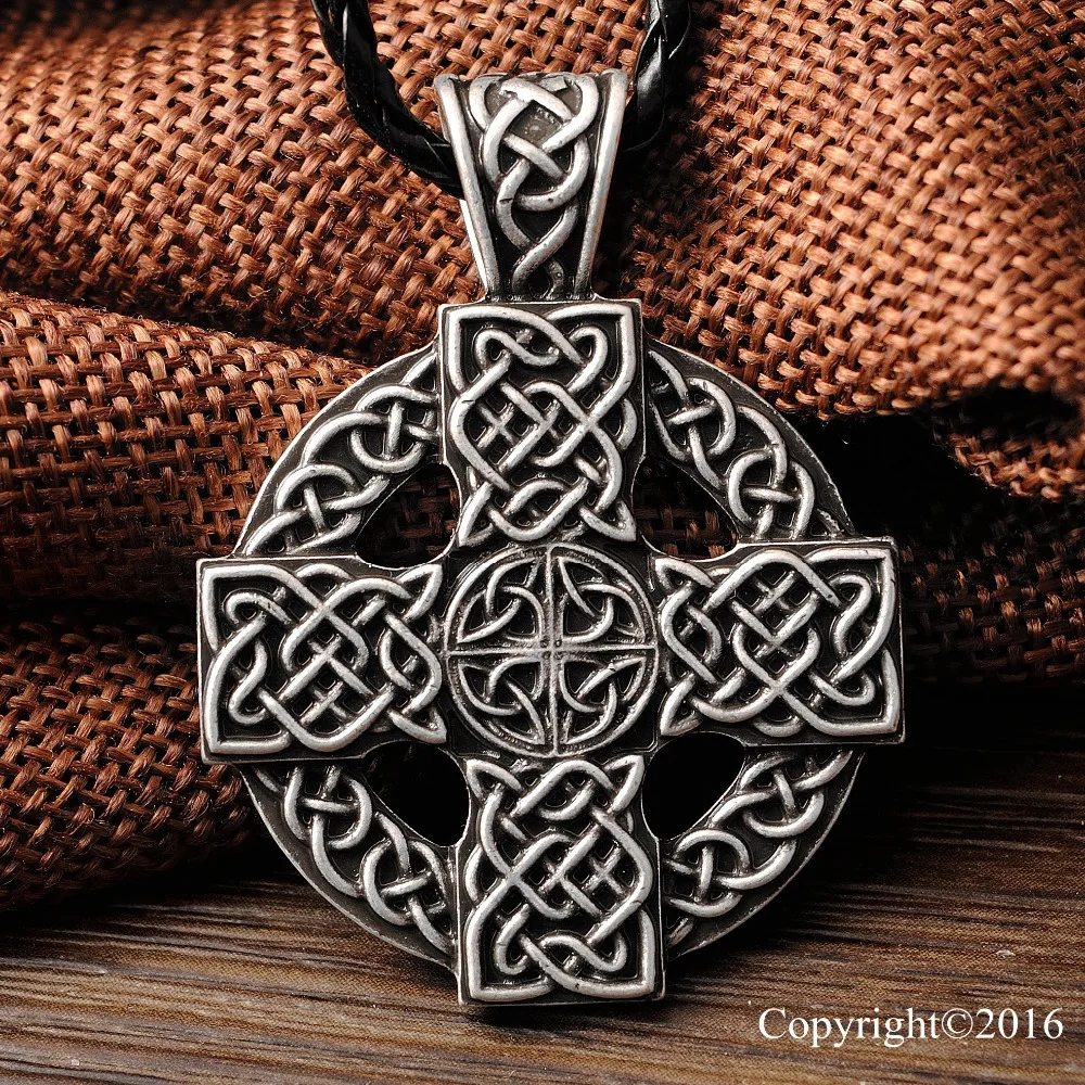 

LangHong Armenian Cross Necklace For Men Solar Cross Celtics Armenian Druid Necklace, Antique silver