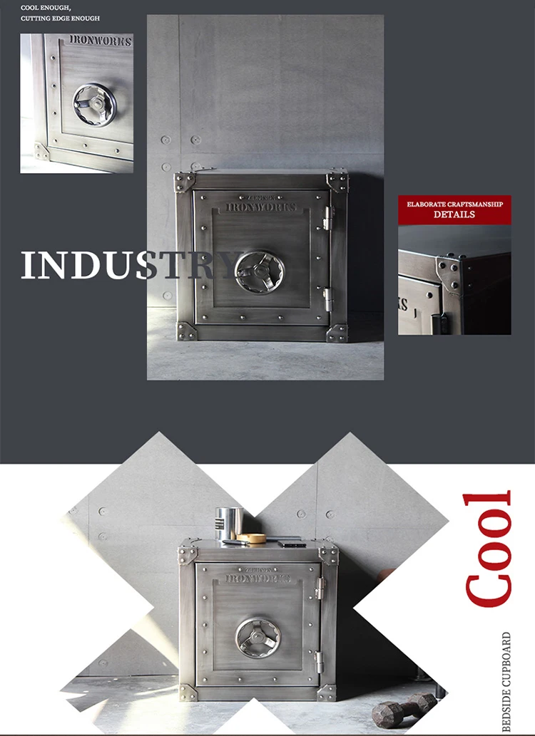 Industrial End Side Table with Storage Shelf  Easy Assembly Metal Look Accent Furniture with Iron Frame