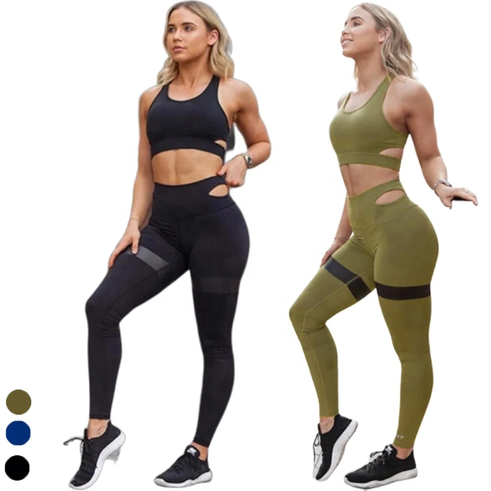 

Gym Fitness Clothing Women Activewear Set Hollow Out Yoga Suit