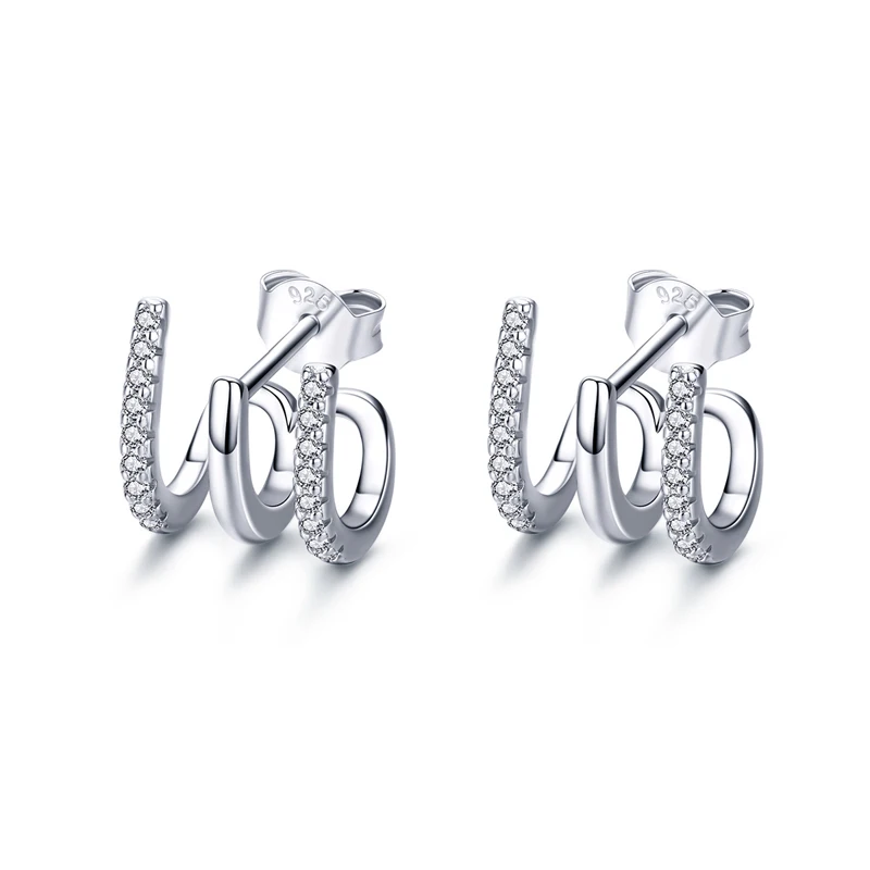 

New fashion elegant cubic zirconia jewelry 925 silver stud earring for girls