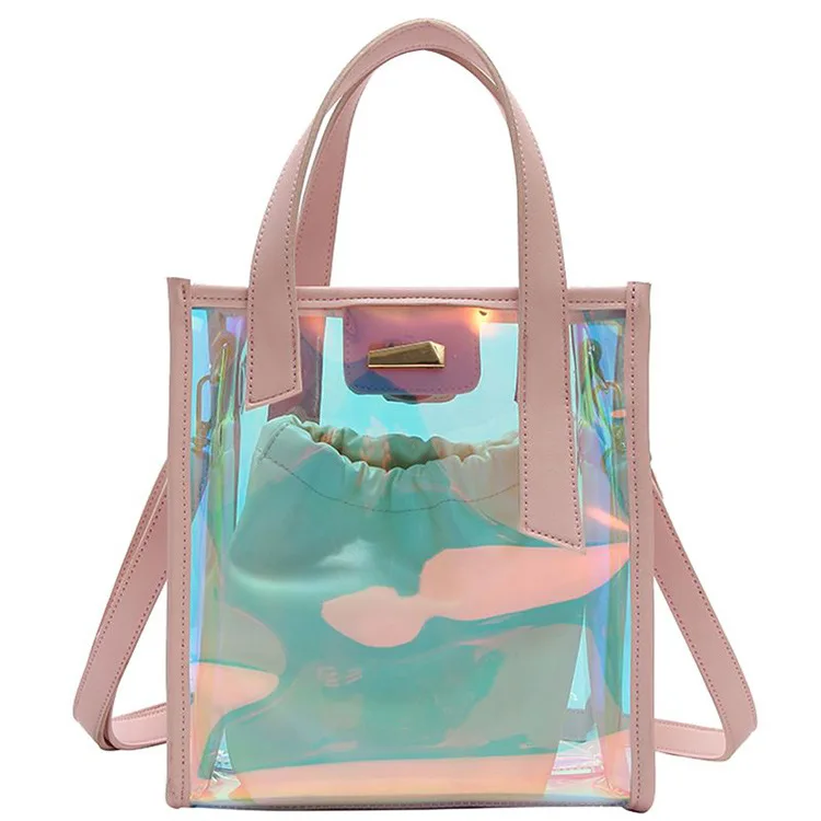 

Waterproof Clear PVC Woman Handbnag Candy Color Small Jelly Bag Transparent Shoulder Bag