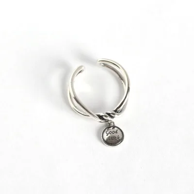 

2020 New Design Ring With Good Luck Pendant 925 Sterling Silver Women Ring, As picture