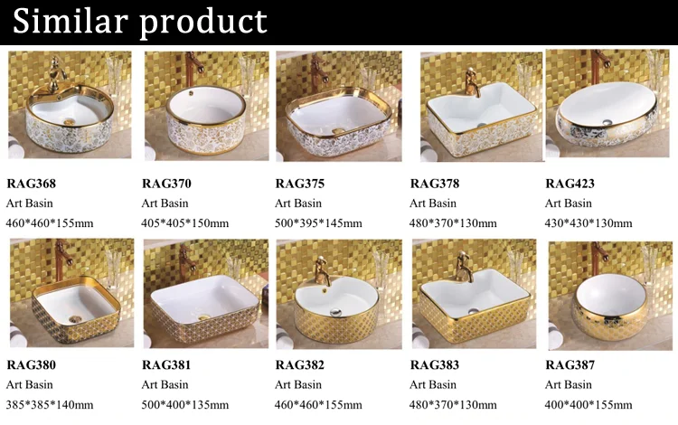 India Saudi Sanitary Ware Lavabo Black Gold Wash Basin Square Countertop Ceramic Designs Bathroom Sinks