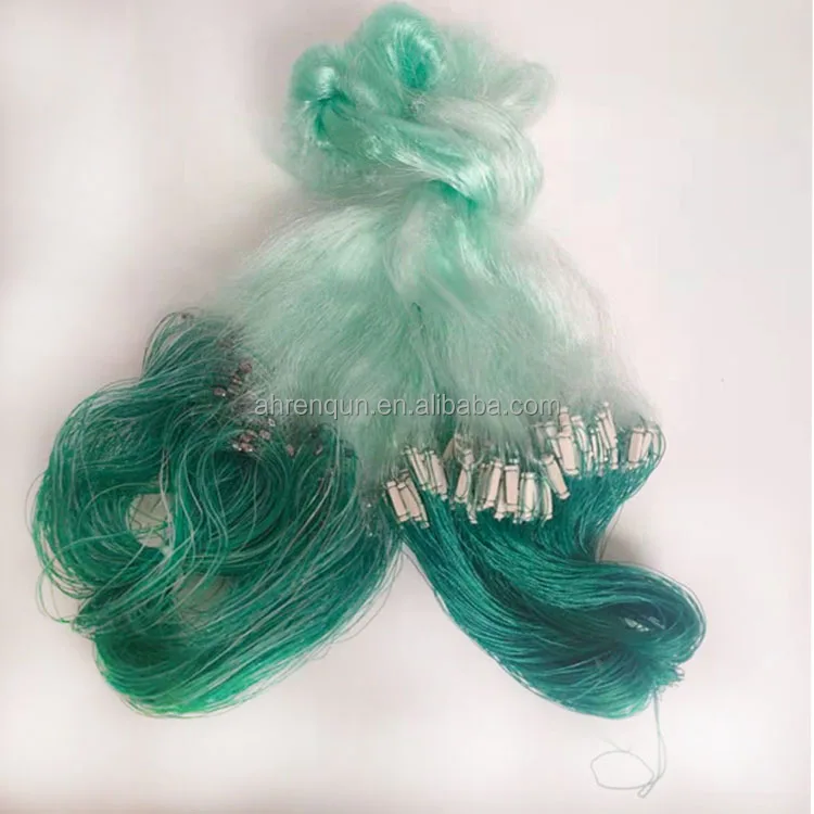 

high quality best price nylon monofilament green fishing net 3 layer fishing gill net, Green,white