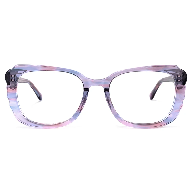 

2021 Zeelool Fashion Women Curved Full Rim Design Square Rectangle Purple Gray Acetate Glasses Eyewear, 3 colors