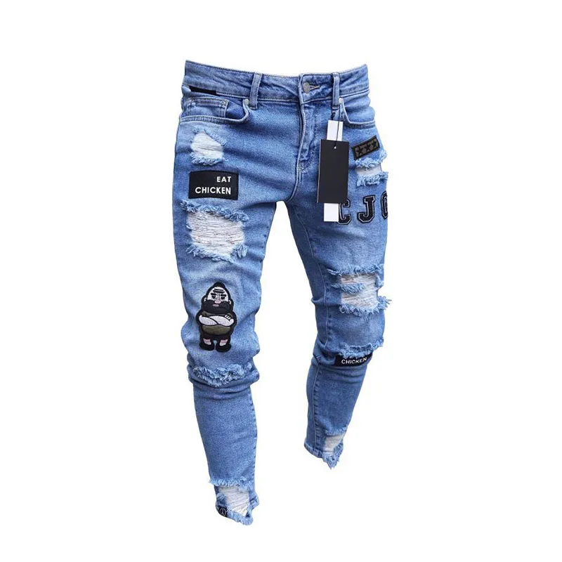 

New Style Men's Hip-hop High-end Stretch Slim-fit Badge Pants Pantalon De Hombre Mezclilla Seluar Spodnie Men Jeans Trousers