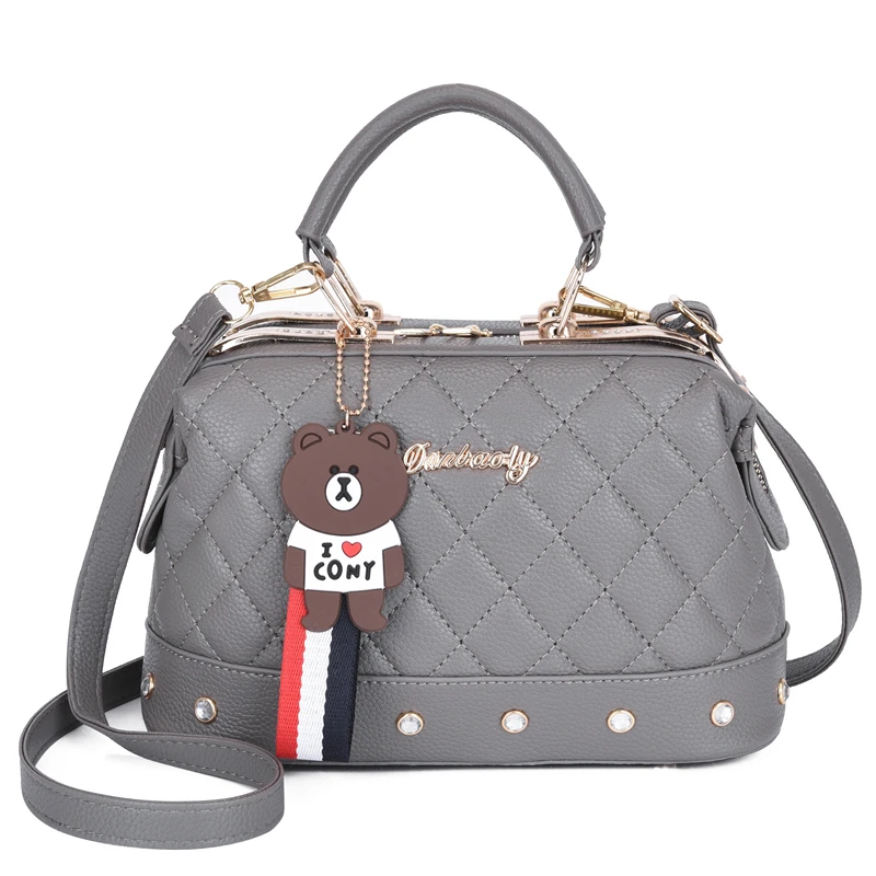 

High Quality High Quality diamond pattern PU Leather Shoulder Bag for Women, Pink/blue/black/red/white