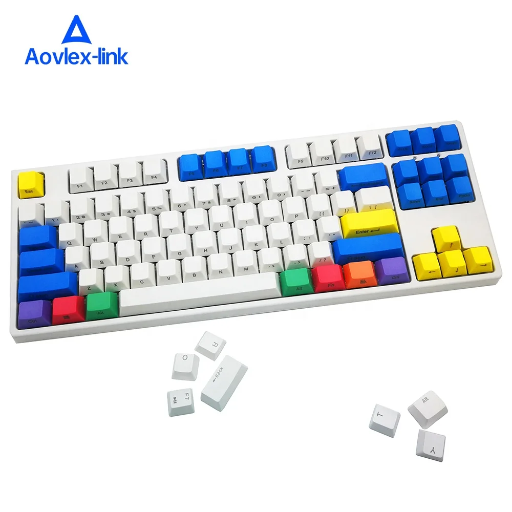 

87 Keys Mechanical Keyboard Wired Backlight gaming keyboard with LED, White